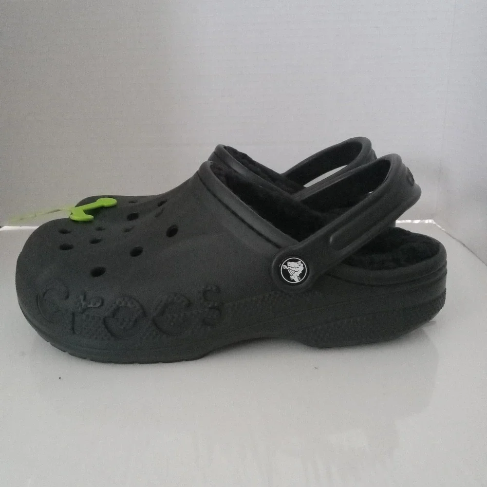 Crocs‎ Baya Lined Clogs Adult BLACK Men's Size 7 Women's Size 9 Comfort NEW